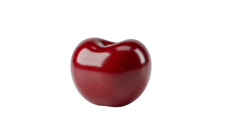 Vibrant Red Cherry with Glossy Skin Reflecting on Dark Surface