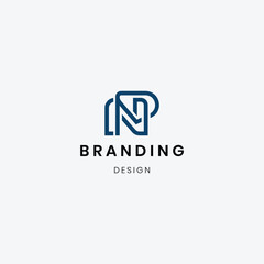 Fototapeta premium Branding Letter NP logo template