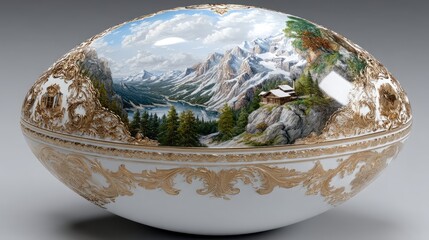 Beautifully crafted decorative egg with stunning colors and detailed design, symbolizing luxury and fine artistry in home decor