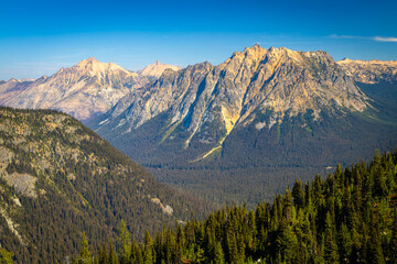 Scenic Mountain Peaks View from Maple Pass Loop Trail