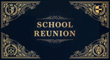 School Reunion Elegance: A Golden-Framed Tribute to Shared Memories, Institutional Pride, and the Joy of Reconnecting with Classmates