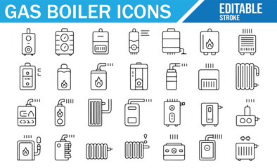 Energy Efficient Heating and Gas Boiler Vector Illustration