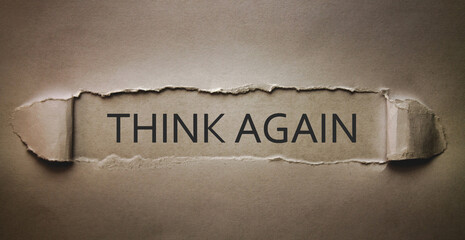 Think Again. Motivational message. Business