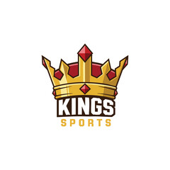 Golden Regal Crown Emblem Symbolizing Kings Sports Superiority and Victory
