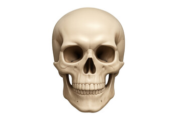 Fototapeta premium Human skull displaying anatomy, bone structure, and medical detail on a transparent background