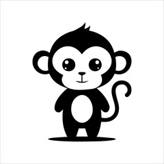 Cute cartoon monkey illustration
