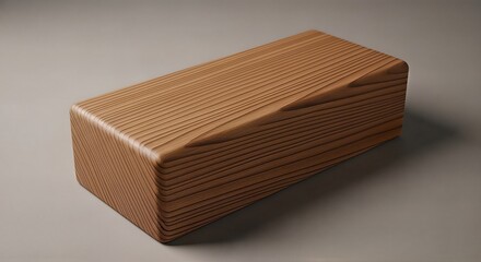 Minimalist Wooden Box on a Neutral Background.
