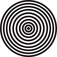 Black circular spiral abstract shape optical illusion line art collection, geometric concentric circle group, hypnotic vortex round pattern, minimal vector design element bundle