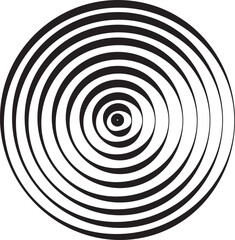 Naklejka premium Black circular spiral abstract shape optical illusion line art collection, geometric concentric circle group, hypnotic vortex round pattern, minimal vector design element bundle