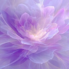 An abstract digital artwork resembling a delicate, ethereal flower. 