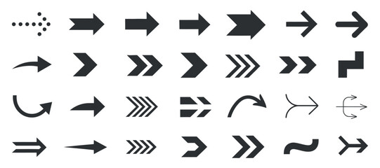 Diverse Arrow Set Vector Collection Directions Navigation Symbols