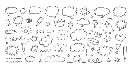Doodle Design Elements: Hand Drawn Vector Pack, Isolated Graphics