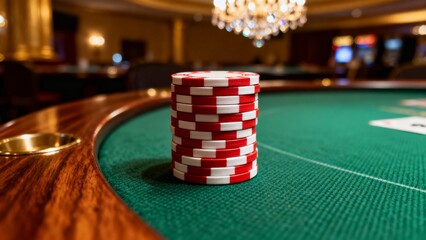 Unleash the thrill of poker chips stacked in a casino showdown