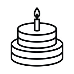 Cake with candle festive celebration dessert for birthday party