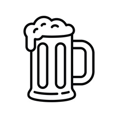 Beer mug with foam icon vector illustration drawing