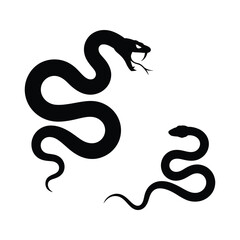 Snake silhouette on white background