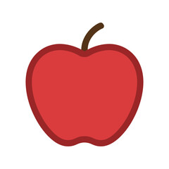 Apple single red fruit food healthy organic natural sweet