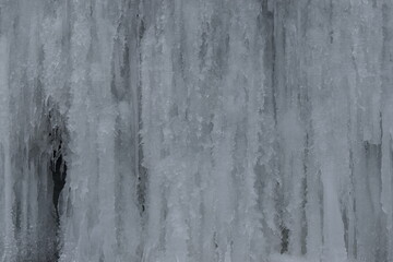 Icy waterfall with icicles.