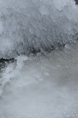 icy water flowing in the river