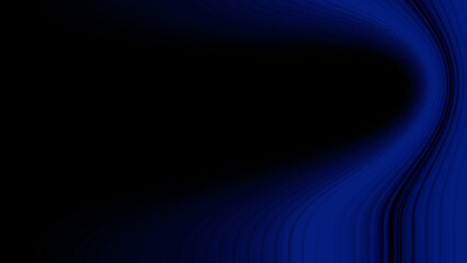 Abstract dark blue and black background with smooth fluid wave lines and glass-like light reflections. Modern, elegant, and minimal design ideal for technology, business, or creative branding visuals.