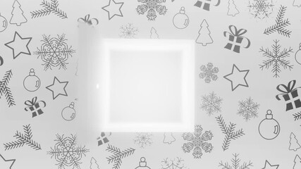 Advent calendar door number 16 on white background with black decoration – mask for the door included