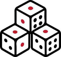 Dice Icon – Vector Illustration of Gambling Cube Symbol in Black Outline Style