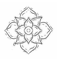 black and white flower