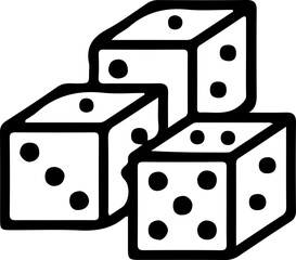 Dice Icon – Vector Illustration of Gambling Cube Symbol in Black Outline Style
