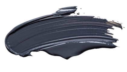 textured abstract dark grey paint stroke isolated on transparent background, png