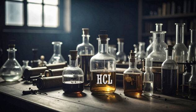 Laboratory glass with HCL