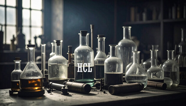 Laboratory glass with HCL