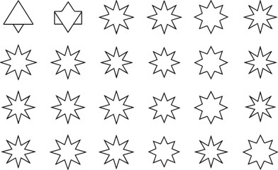 Minimalist Starburst Doodles and Star Shapes Collection