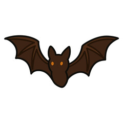 Cute Bat &ndash; Simple Halloween Cartoon Illustration