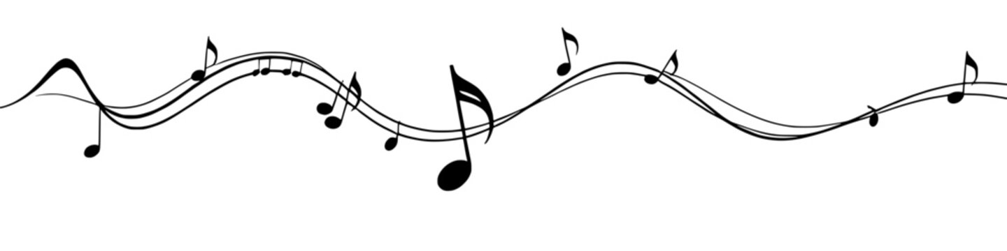 flowing melody: a whimsical arrangement of musical notes on undulating lines