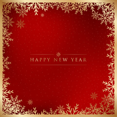 gold, shiny happy new year background and greeting card vector illustration