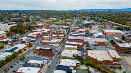 aerial view of the city of bristol tennessee 