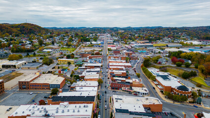 Downtown historic Bristol Tennessee / Virginia on State Street 