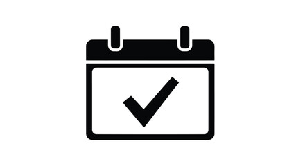 Calendar icon with checkmark inside on