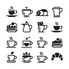 Minimalist Line Icon Set for Coffee Shop and Bakery