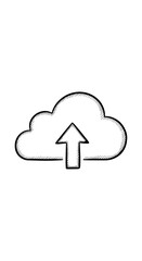 Cloud upload icon representing data transfer to online storage system