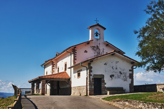 The San Telmo Hermitage (Ermita de San Telmo), built in 1626, a small chapel located in Zumaia, in the Basque Country of Spain, Europe 
