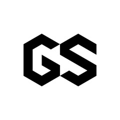 Letter GS modern geometric logo