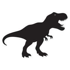 Silhouette of a fearsome tyrannosaurus rex standing in a dynamic pose vector illustration