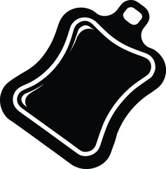 Black Cutting Board Icon Vector: Kitchen Utensil for Food Preparation and Culinary Use, Simple Shape for Cooking and Chopping Illustration
