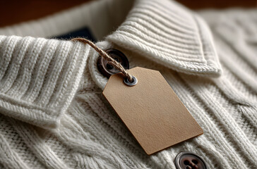 White clothing or gift tag mockup.