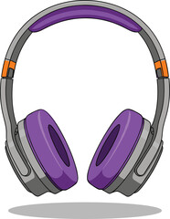 Modern headphones, audio gear, stylish design, music accessory, over-ear headset, sound equipment, tech illustration, flat vector illustration, isolated icon
