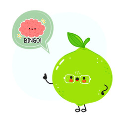 Cute lime character having a smart idea