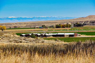 View from the Hill of Heart Mountain Interpretive Center, Heart Mountain National Historic Landmark in Northwest Wyoming.