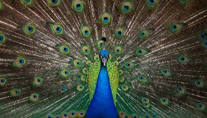 Obraz premium Vibrant Indian Peafowl Dancing in full glory