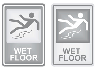 Wet floor sign. vector illustration	